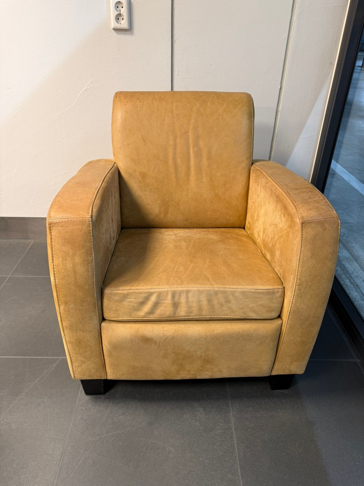 Twee luxe comfortabele leren fauteuils vintage, Huis en Inrichting, Ophalen, Gebruikt, Leer, 75 tot 100 cm