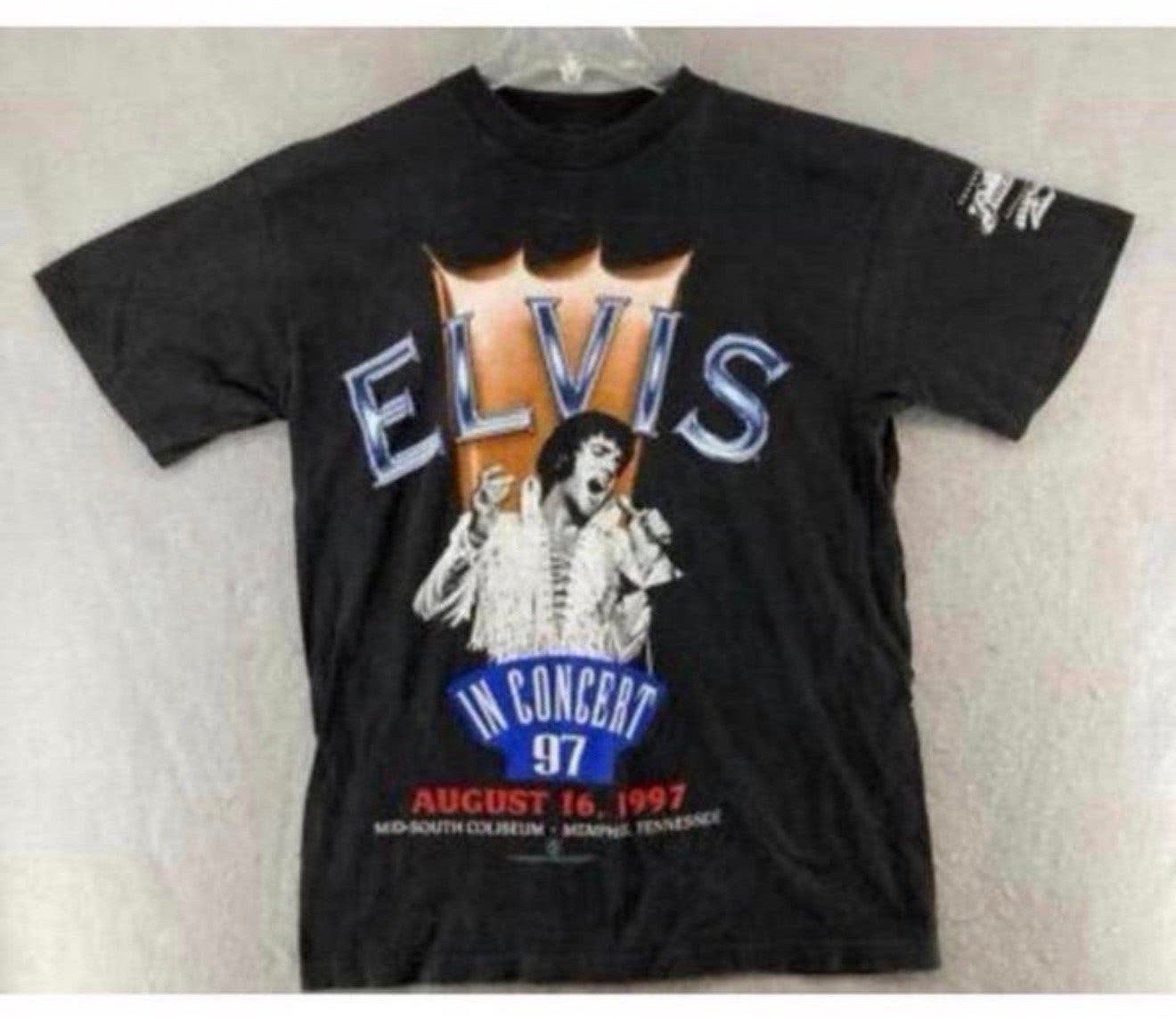 Elvis Presley T-Shirt XL Memphis TN in Concert 1997 90s vtg, P, P, P, Ophalen of Verzenden