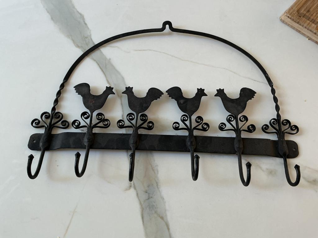 Decoratieve metalen ophangsysteem voor keukendoeken, Ophalen, Zwart, Metaal, Overige typen
