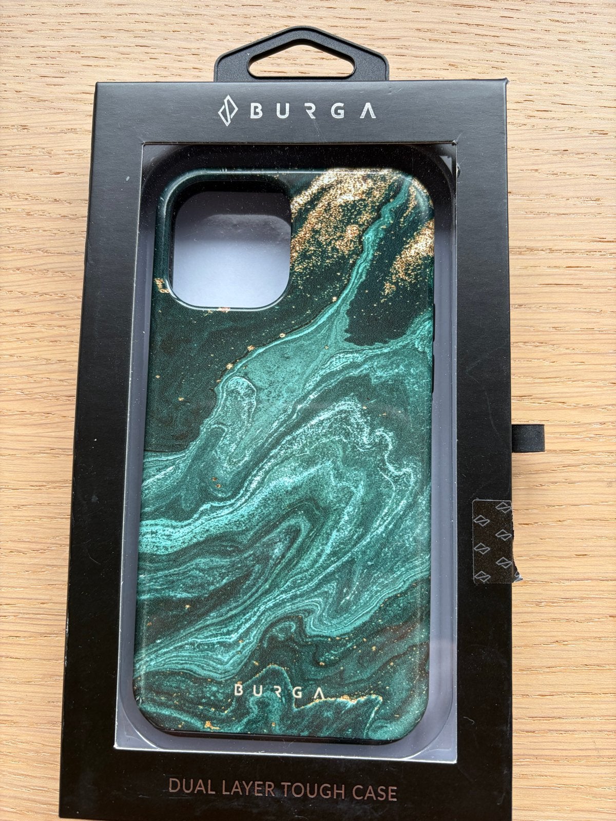 Burga Dual Layer Tough Case voor iPhone 12 - Groen Marmer, Kunststof, Hoesje of Tasje, Ophalen of Verzenden, Zo goed als nieuw