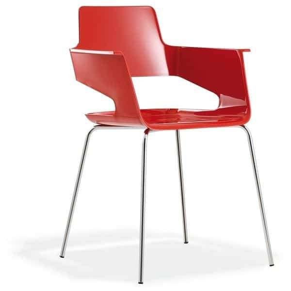 vintage Arrmet design stoel, Ophalen, Gispen, Vijf, Zes of meer stoelen, Rood