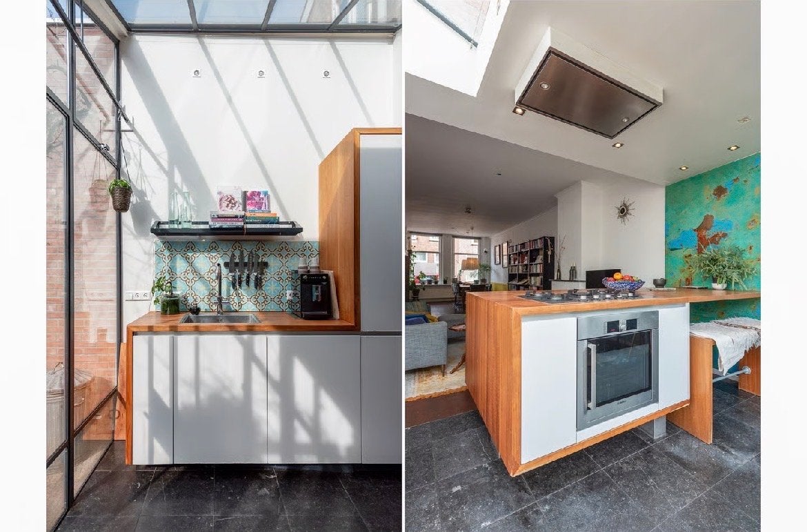 Keuken met keukeneiland te koop, Ophalen, Gebruikt, Wit, Overige typen