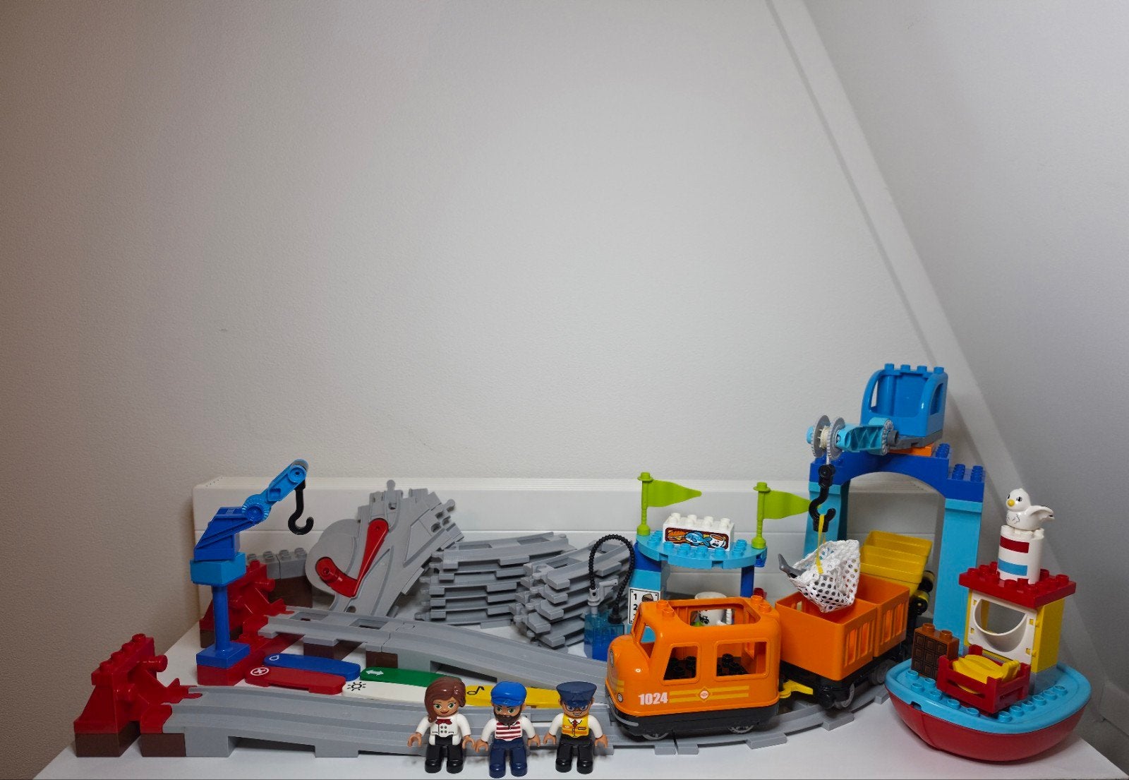 LEGO Duplo Elektrische goederen trein - Set 10875 - Compleet, Overige thema's, Compleet, Ophalen of Verzenden, Zo goed als nieuw