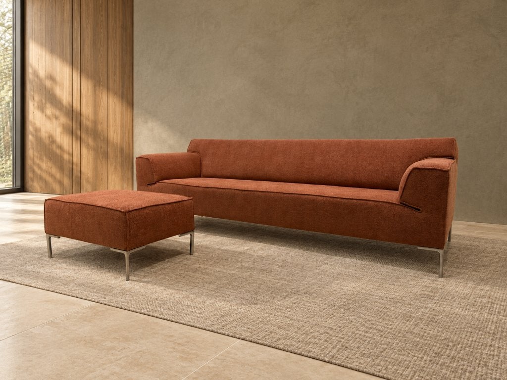 NIEUW Design on Stock Bloq 4-Zits + Hocker + GARANTIE, 250 tot 300 cm, 75 tot 100 cm, Www.designplaats.nl, Rechte bank