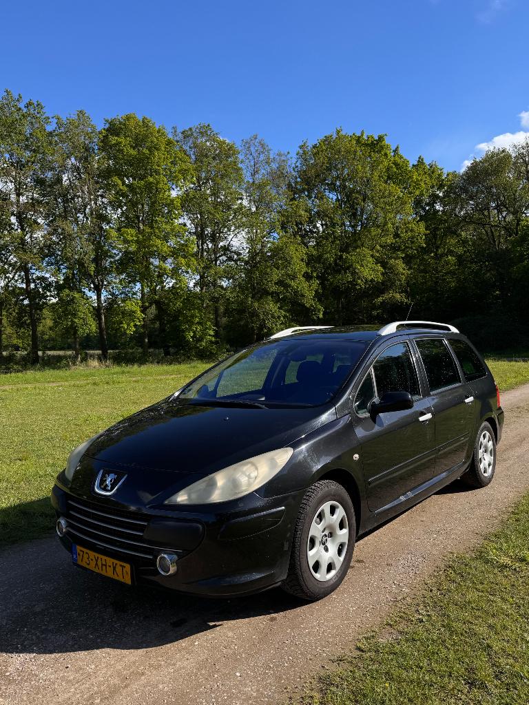 Peugeot 307 1.6 16V XR Break 2007 Zwart, Auto's, 4 cilinders, 715 kg, 7 stoelen, Zwart