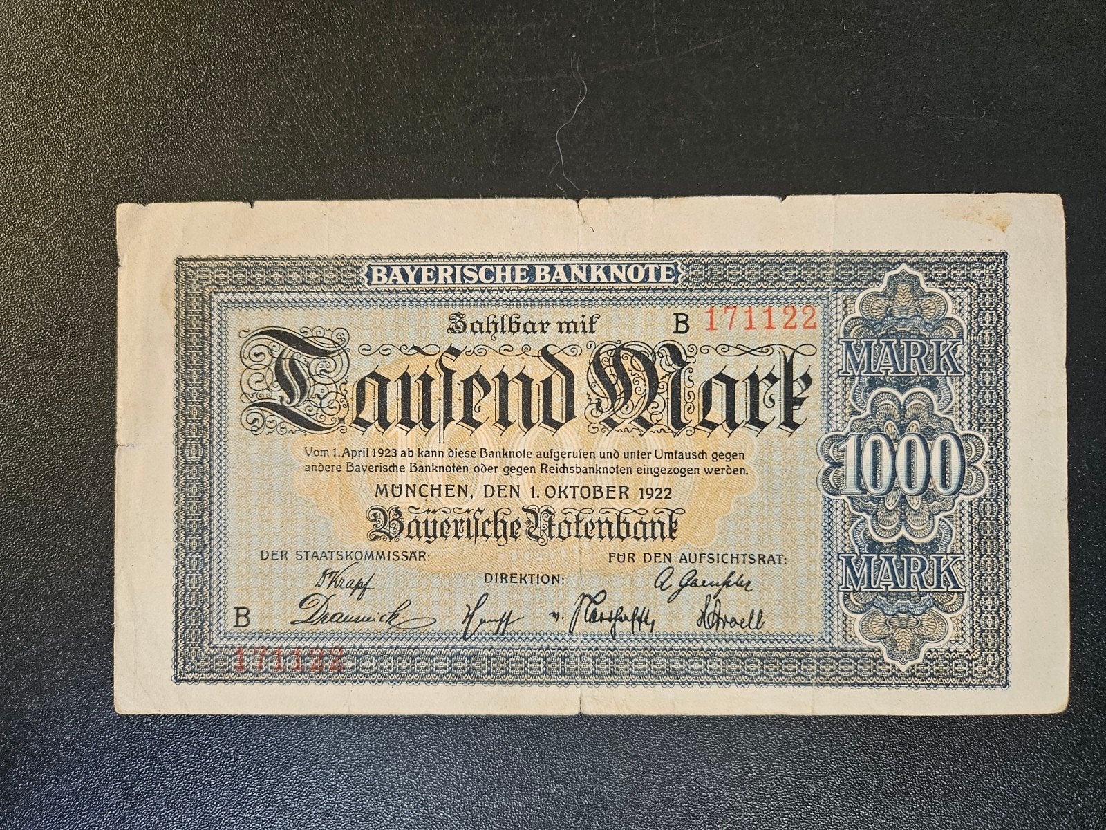 Duitse Staten Beieren München pick S924(1) 1922, Postzegels en Munten, Ophalen of Verzenden, Duitsland, Los biljet