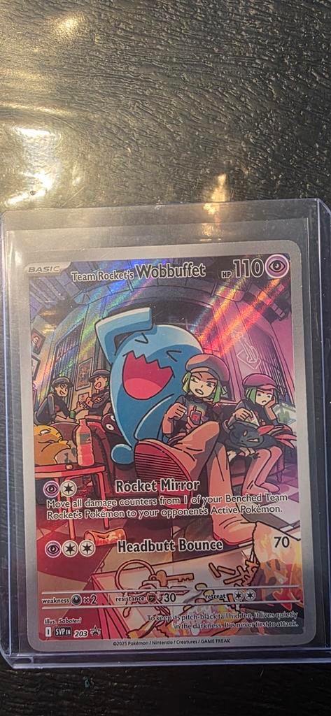 Team Rocket's Wobbuffet Pokémon Kaart (SVP EN 203), Ophalen of Verzenden, Zo goed als nieuw, Losse kaart, Foil