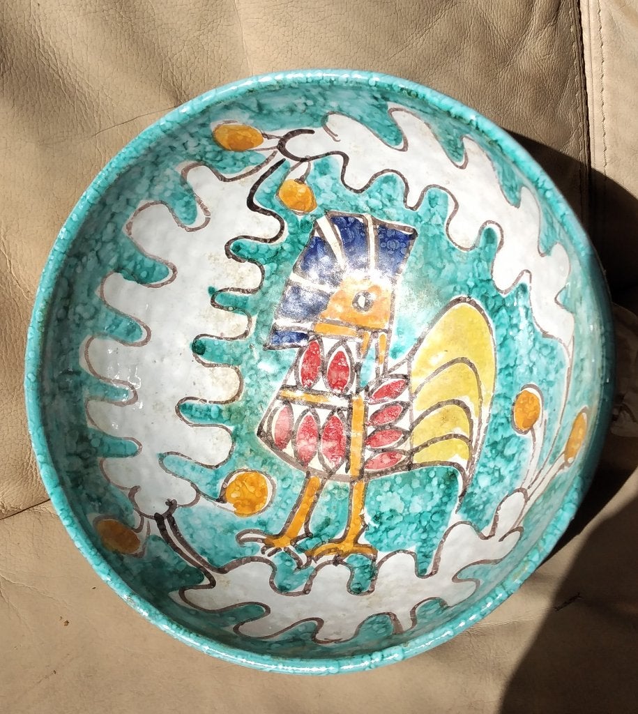 Schaal met fraai geschilderd glazuur Italy 63, Ophalen of Verzenden