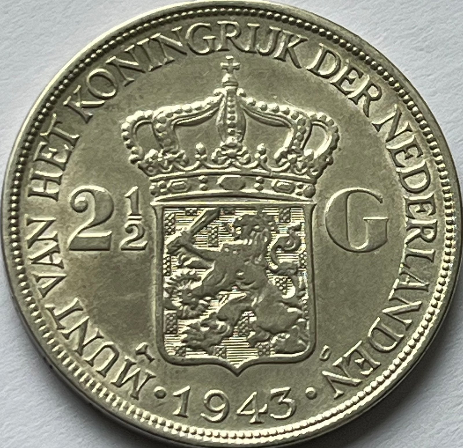 Hele nette rijksdaalder 1943, Postzegels en Munten, Munten | Nederland, Zilver, Ophalen of Verzenden, Koningin Wilhelmina, Losse munt