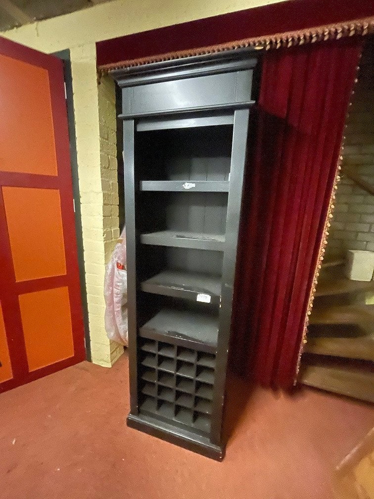 ZWARTE SMALLE OPEN KAST met wijnrek – WIJNKAST met schade, Huis en Inrichting, Woonaccessoires | Wijnrekken, Ophalen, Wilms, Nieuw