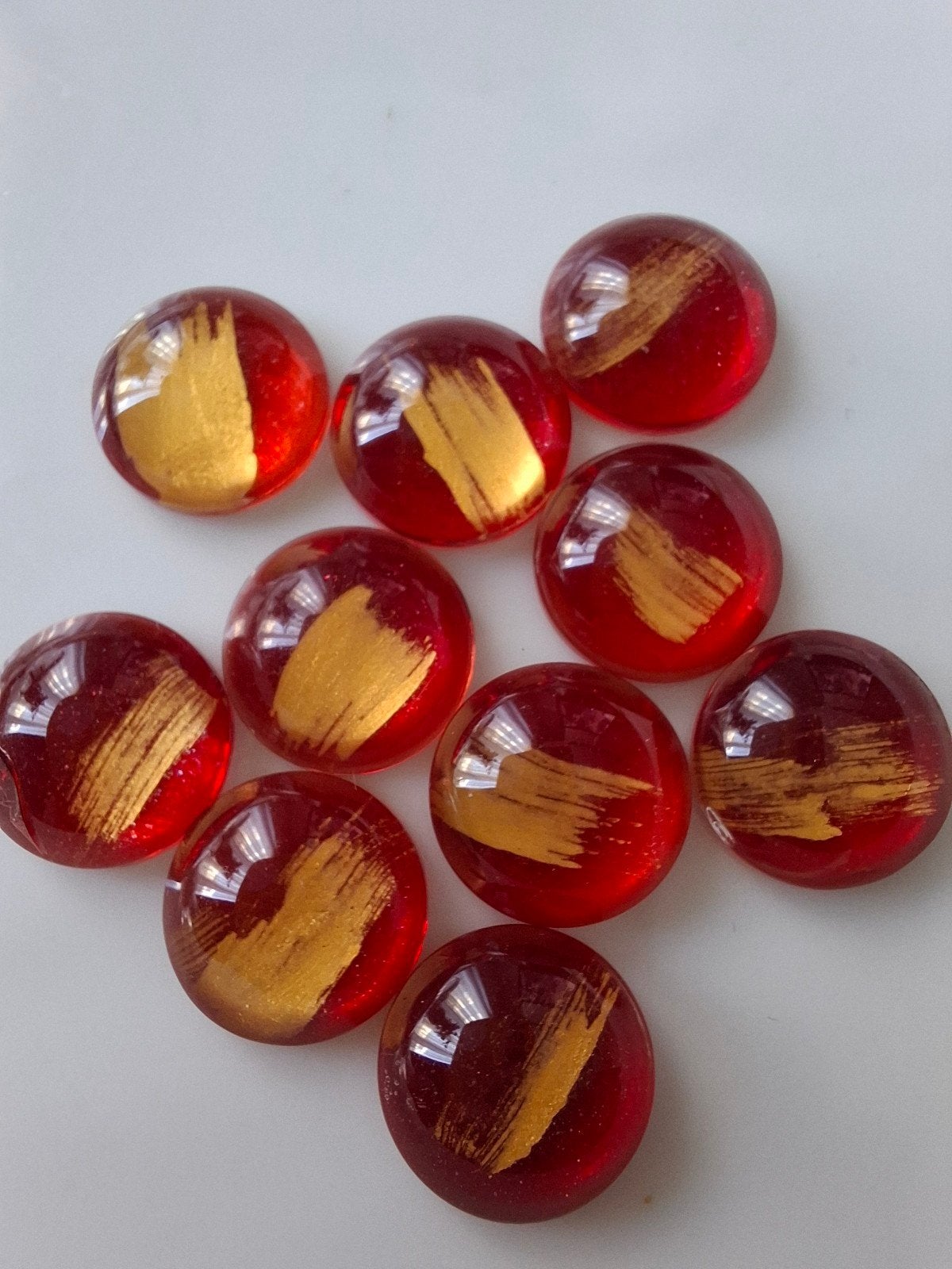 10 stuks cabuchons rood goud, Hobby en Vrije tijd, Kralen en Sieraden maken, -, -, Overige typen, Nieuw