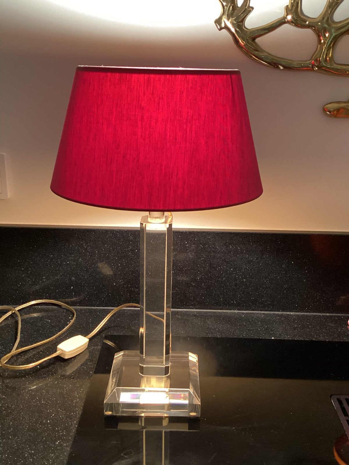 Perspex Regency vintage jaren 70’ lamp modern strak design, Huis en Inrichting, Kunststof, Gebruikt, Vintage, 42 cm