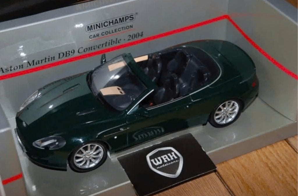 1:18 ASTON MARTIN DB9 CABRIOLET green Minichamps in doos WRH, Verzenden, Zo goed als nieuw, Auto, MiniChamps