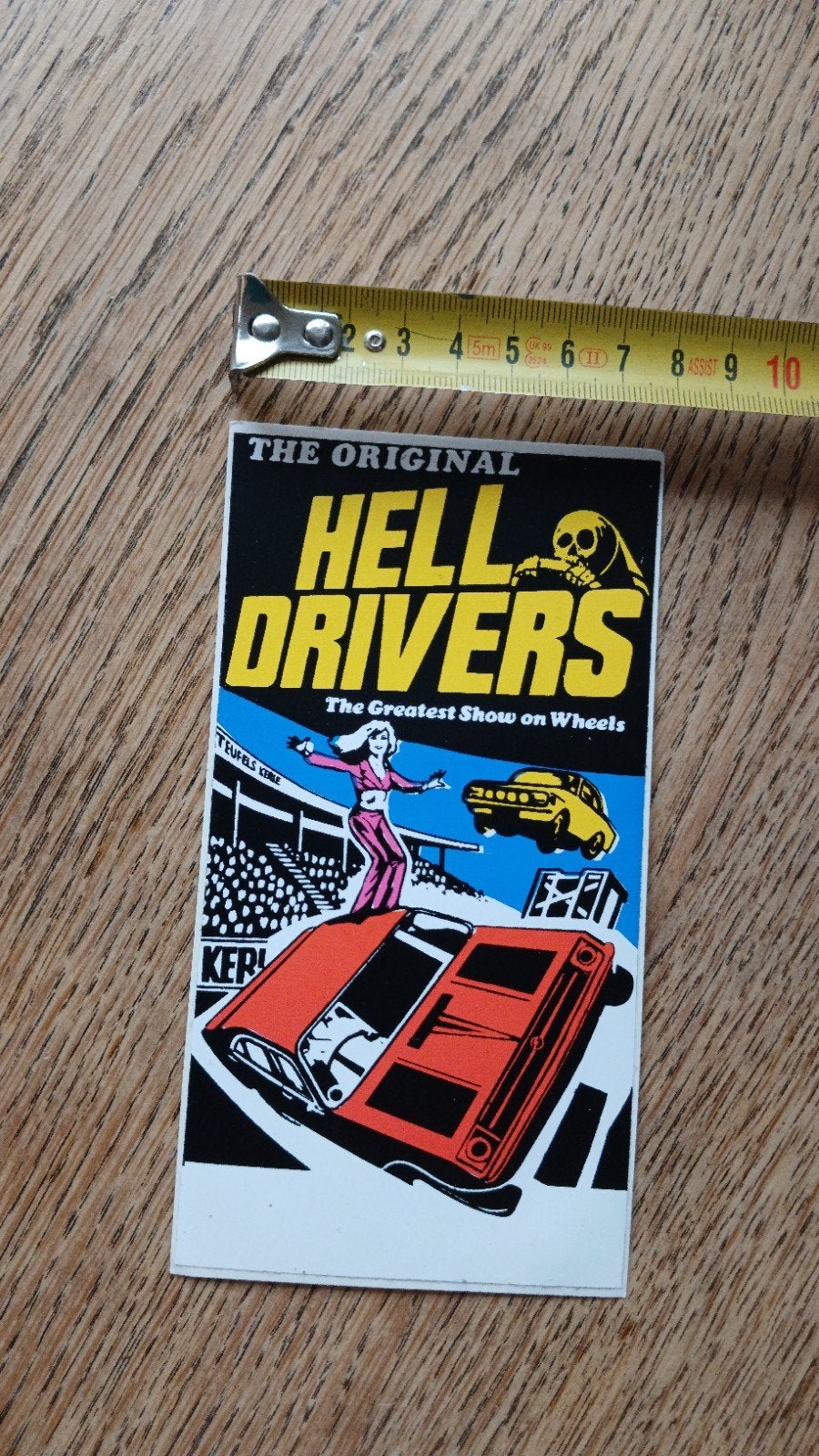 Sticker The Original Hell Drivers Stunt Cars Show in Wheels, Ophalen of Verzenden, Zo goed als nieuw