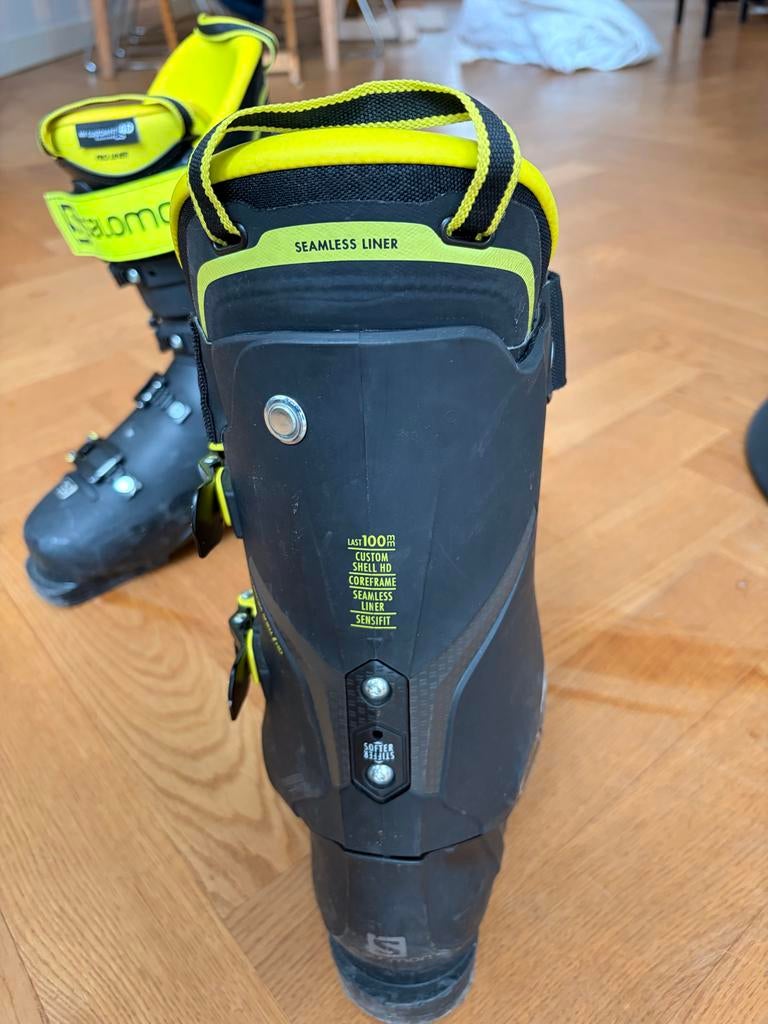 Salomon S/Pro 110 skischoenen - Zwart/Geel, Ophalen, 160 tot 180 cm, Gebruikt, Schoenen