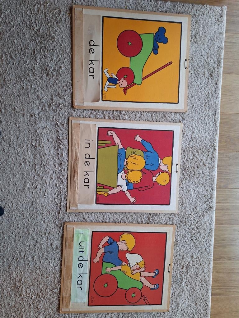 3 vintage schoolplaten Herman Dijkstra, Antiek en Kunst, Antiek | Schoolplaten, Ophalen of Verzenden, Overige thema's