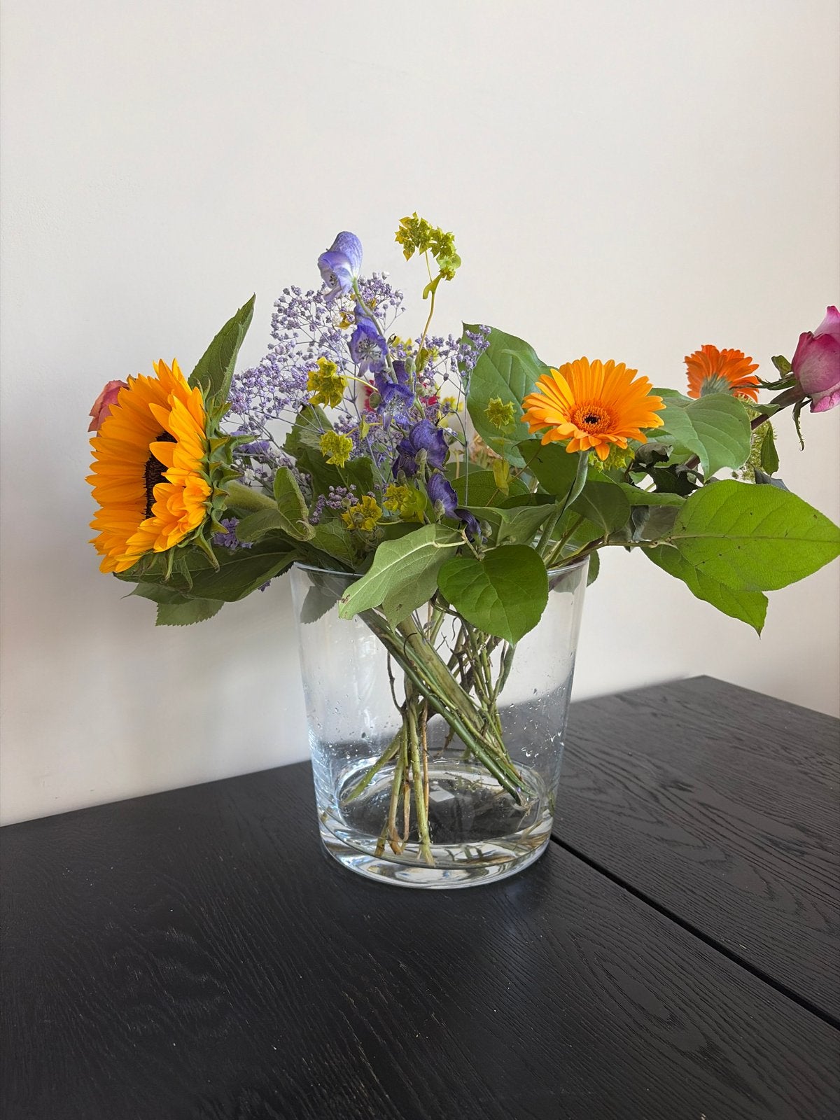 Grote glazen vaas voor bloemen of decoratie, Ophalen, Zo goed als nieuw, Transparant, Glas