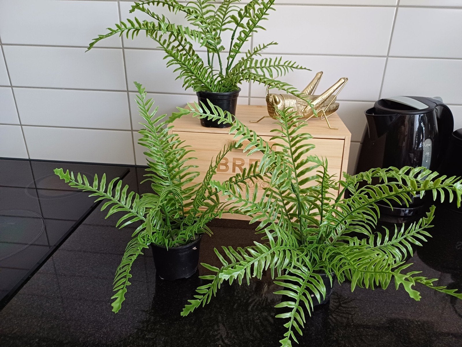 Set van 3 Kunstvarens - Groene Kunstplanten, Binnen, Groen, Kunstplant, Nieuw