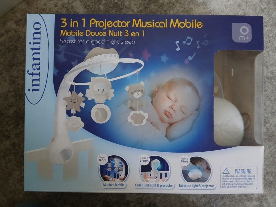 Infantino 3-in-1 Projector Muziekmobiel, Ophalen, Zo goed als nieuw, Mobiel, Met licht