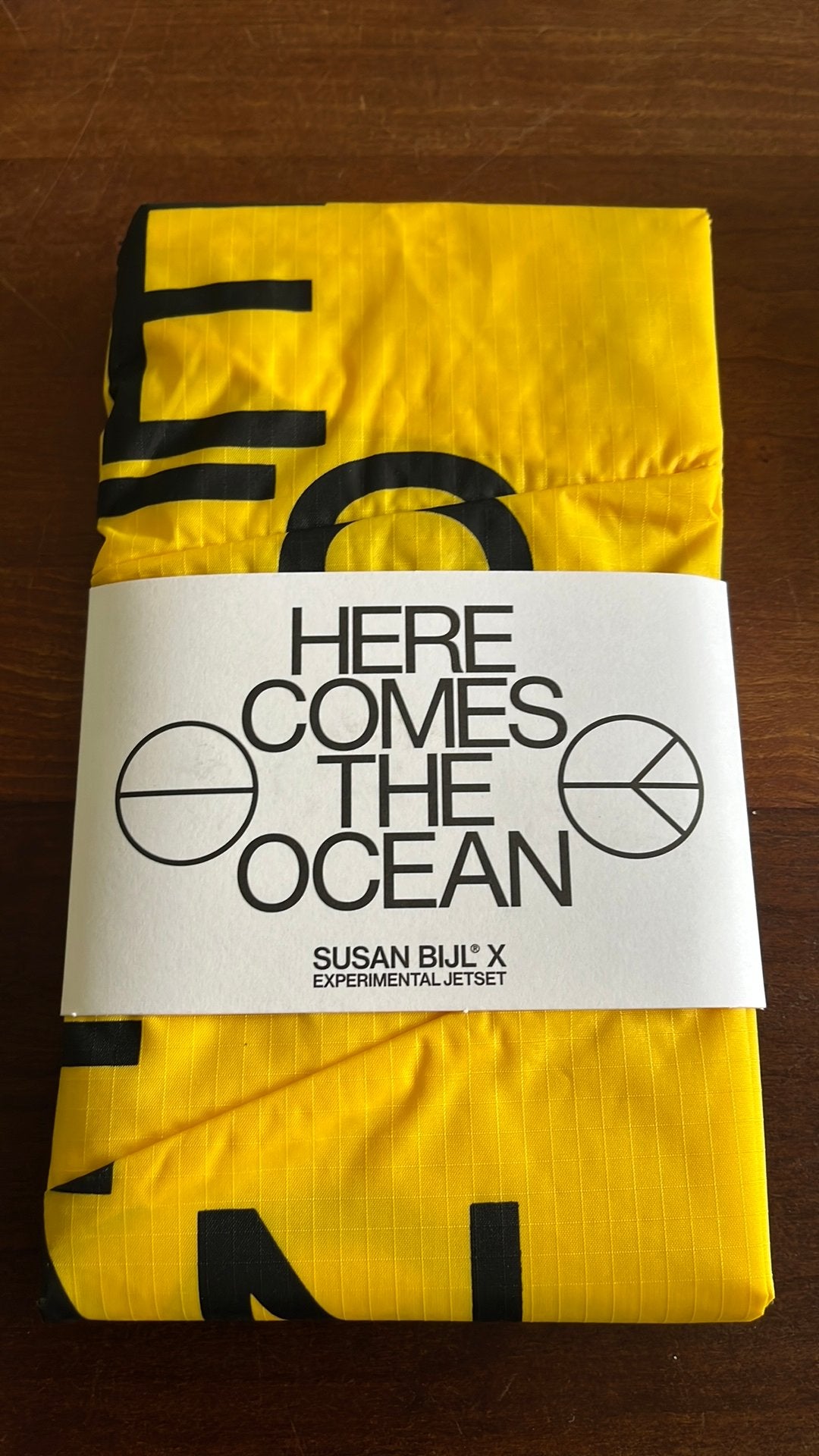 Susan Bijl tas maat L Here comes the ocean/ limited edition, Verzenden, Nieuw, Geel, Shopper