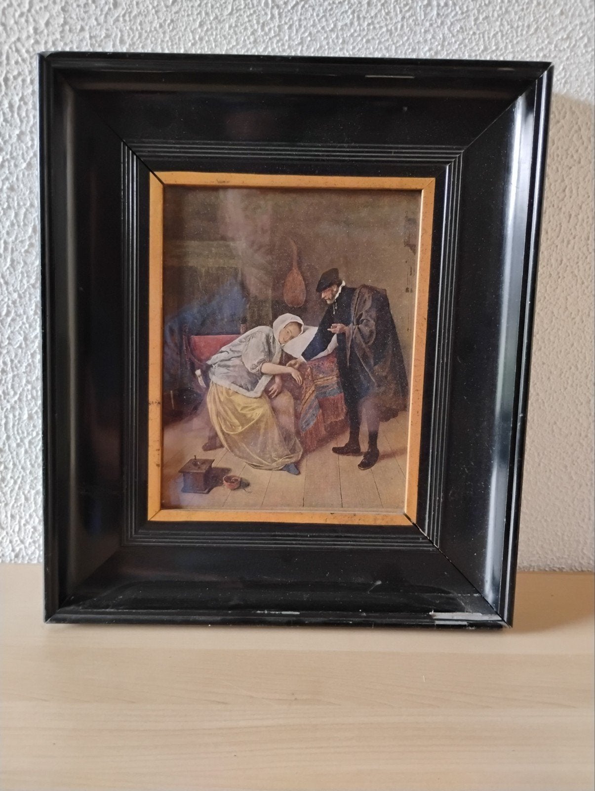 Reproductie Jan Steen in lijst (32x37 cm), Ophalen of Verzenden
