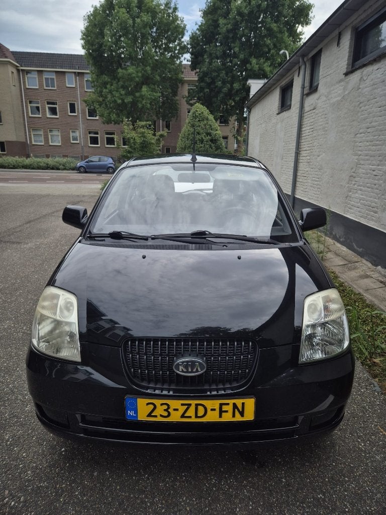 Kia Picanto 1.0 2008 Zwart, Auto's, Voorwielaandrijving, Stof, 4 cilinders, Zwart