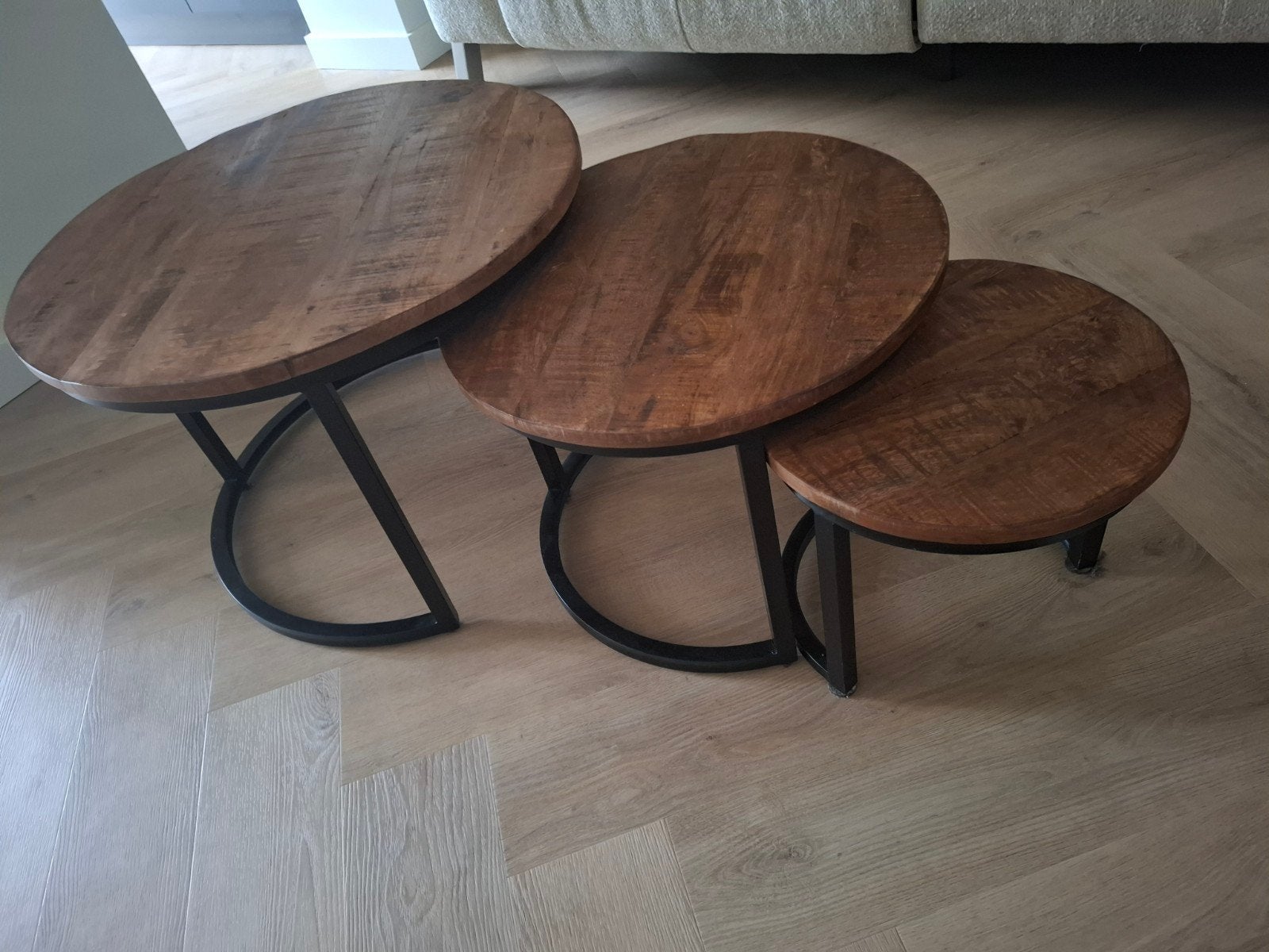 Bijzettafeltjes, Huis en Inrichting, Tafels | Salontafels, Ophalen, Minder dan 50 cm, 50 tot 100 cm, Rond
