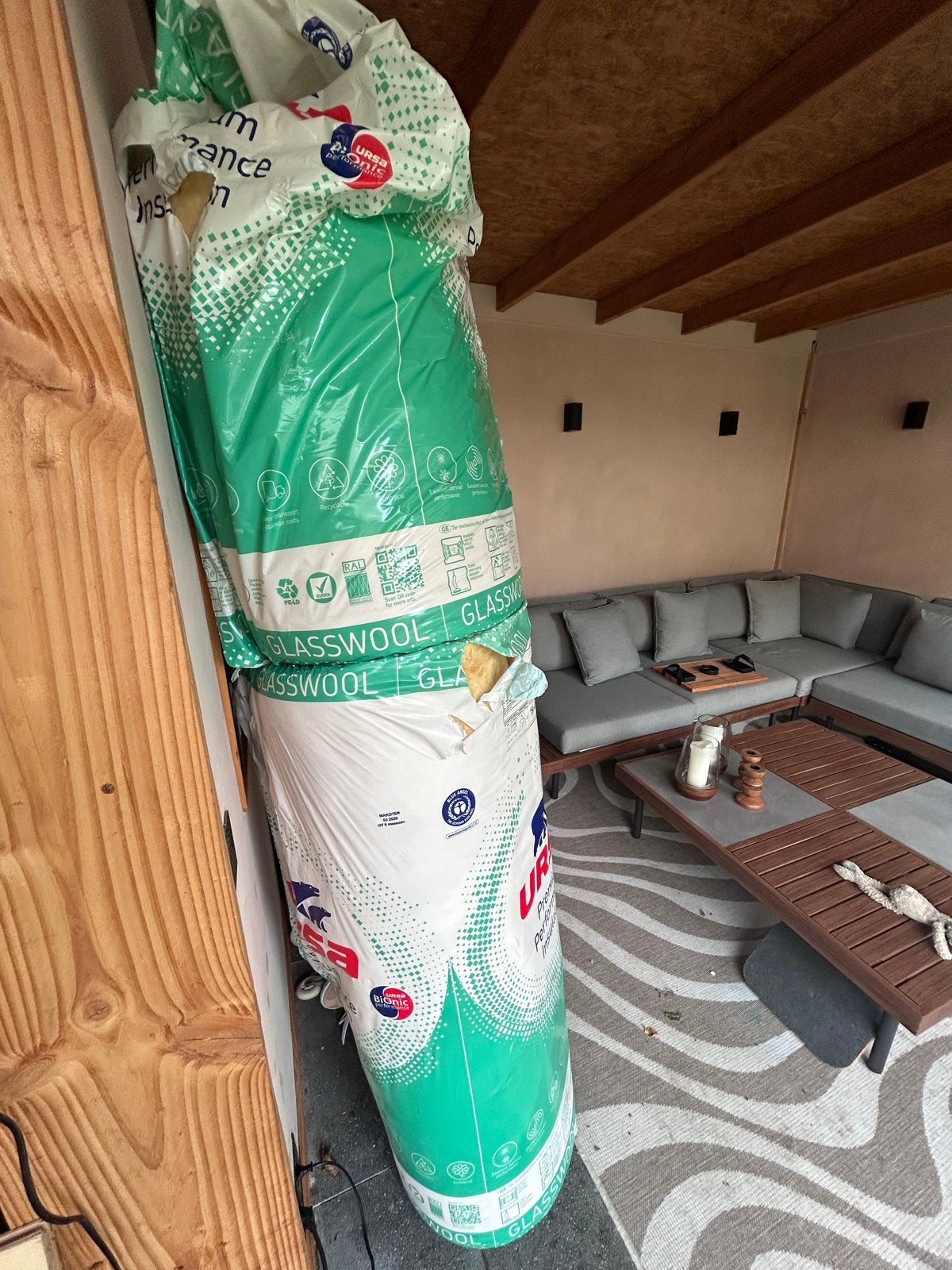 Glaswol isolatie - 1,5 rol, Ophalen, 12 cm of meer, Zo goed als nieuw, 15 m² of meer