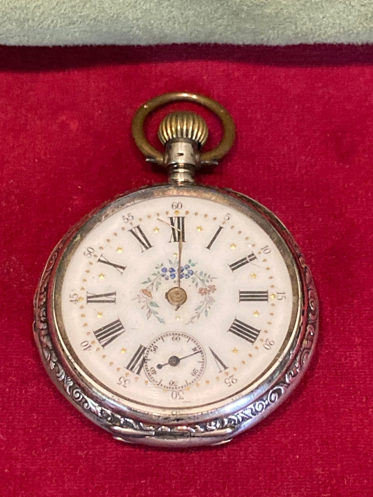 Vintage zakhorloge Remontoir Cylindre 6 Rubis (200525c), Ophalen of Verzenden, Staal, Zakhorloge, Overige merken