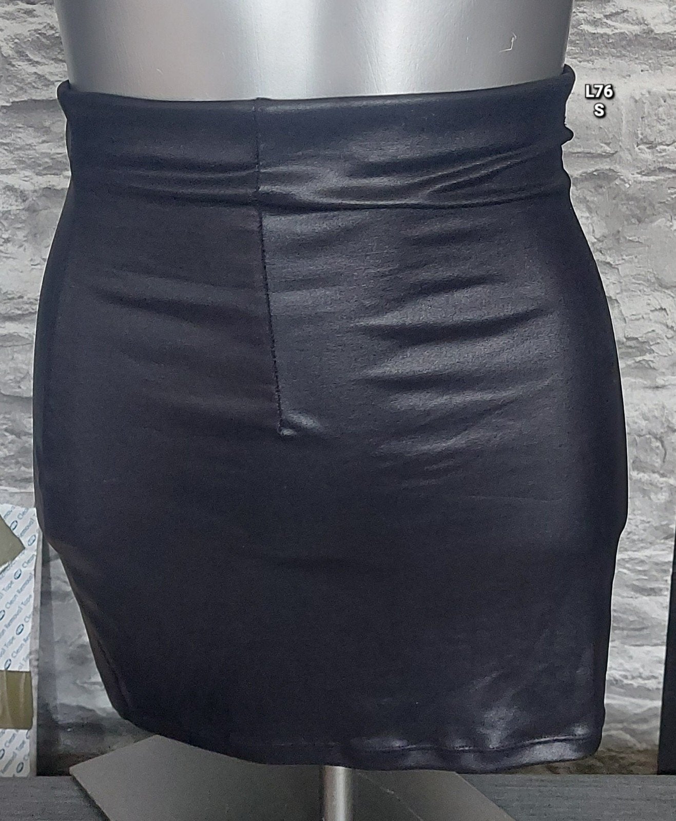 Zwart wetlook mini rokje- S, Zwart, Ophalen of Verzenden, Zo goed als nieuw, Maat 36 (S)