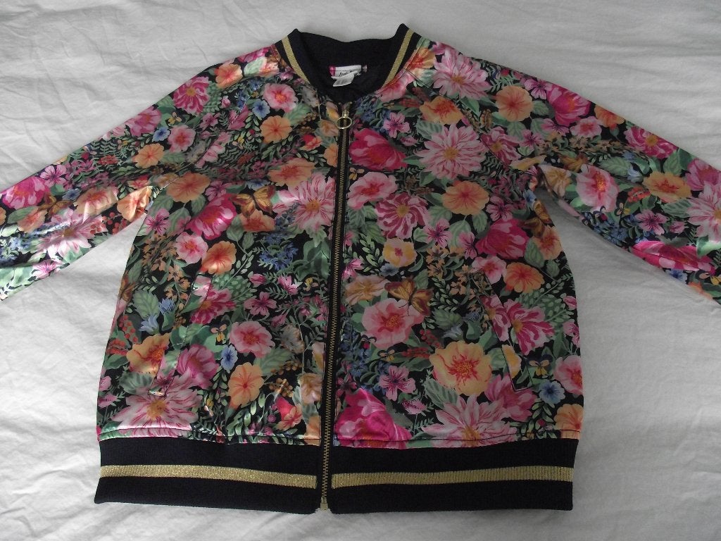 Nieuw bloemen zomerjas bomberjack pilotenjas H&M 12-13 j 158, Kinderen en Baby's, Kinderkleding | Maat 158, Meisje, H&M, Nieuw
