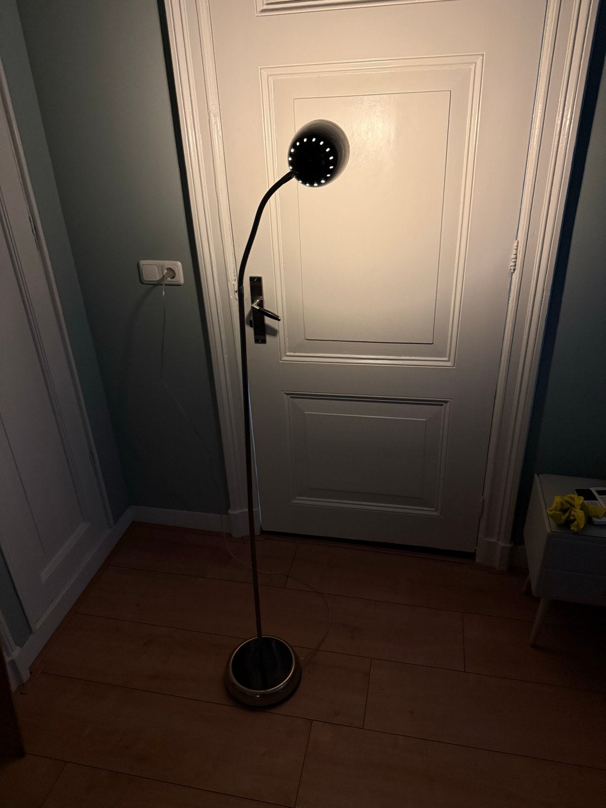 Stijlvolle vloerlamp ETH met flexibele arm - Donkergrijs, Ophalen, E27 (groot), Zo goed als nieuw, Metaal