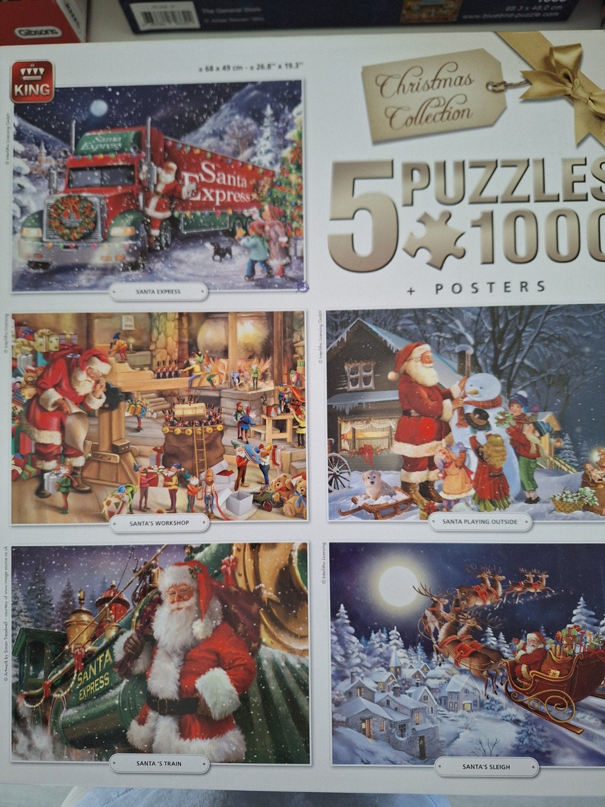 KING Christmas Collection 5x1000 stukjes legpuzzel, Ophalen of Verzenden, Meer dan 1500 stukjes, Nieuw, Legpuzzel