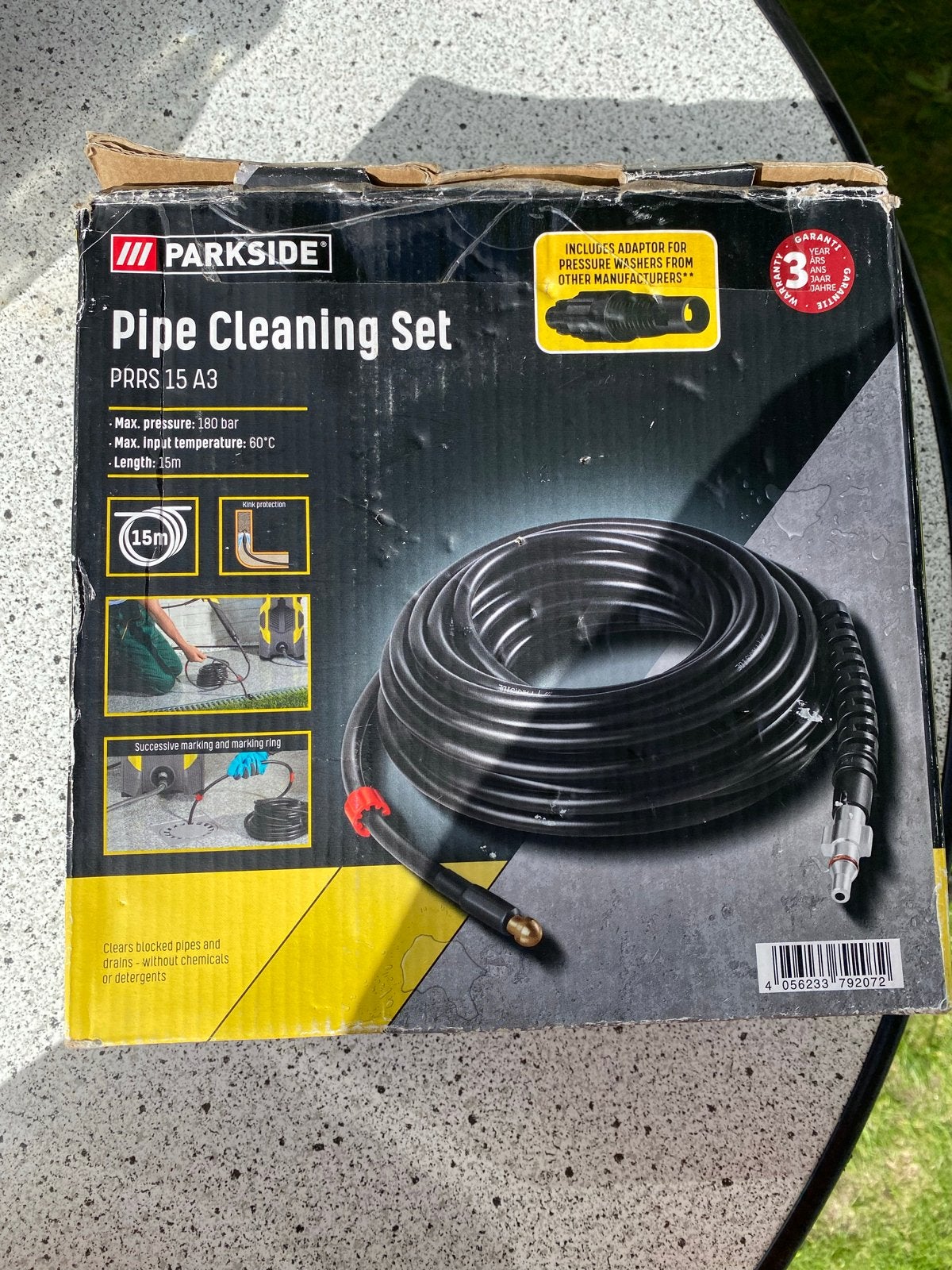 Parkside PRRS 15 A3 Rioolreinigingsset - 15m slang, Ophalen of Verzenden, Nieuw, Elektrisch