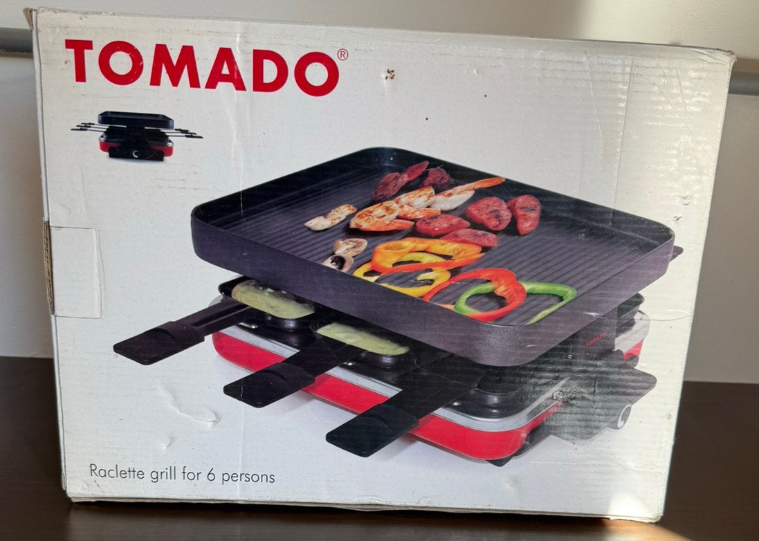 Tomado raclette grill (6 personen) – zo goed als nieuw, Ophalen, Zo goed als nieuw, 4 t/m 7 personen