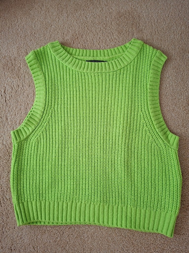 Spencer, kleur neongroen-geel, maat M, Ophalen of Verzenden, Zo goed als nieuw, Maat 38/40 (M), Geel