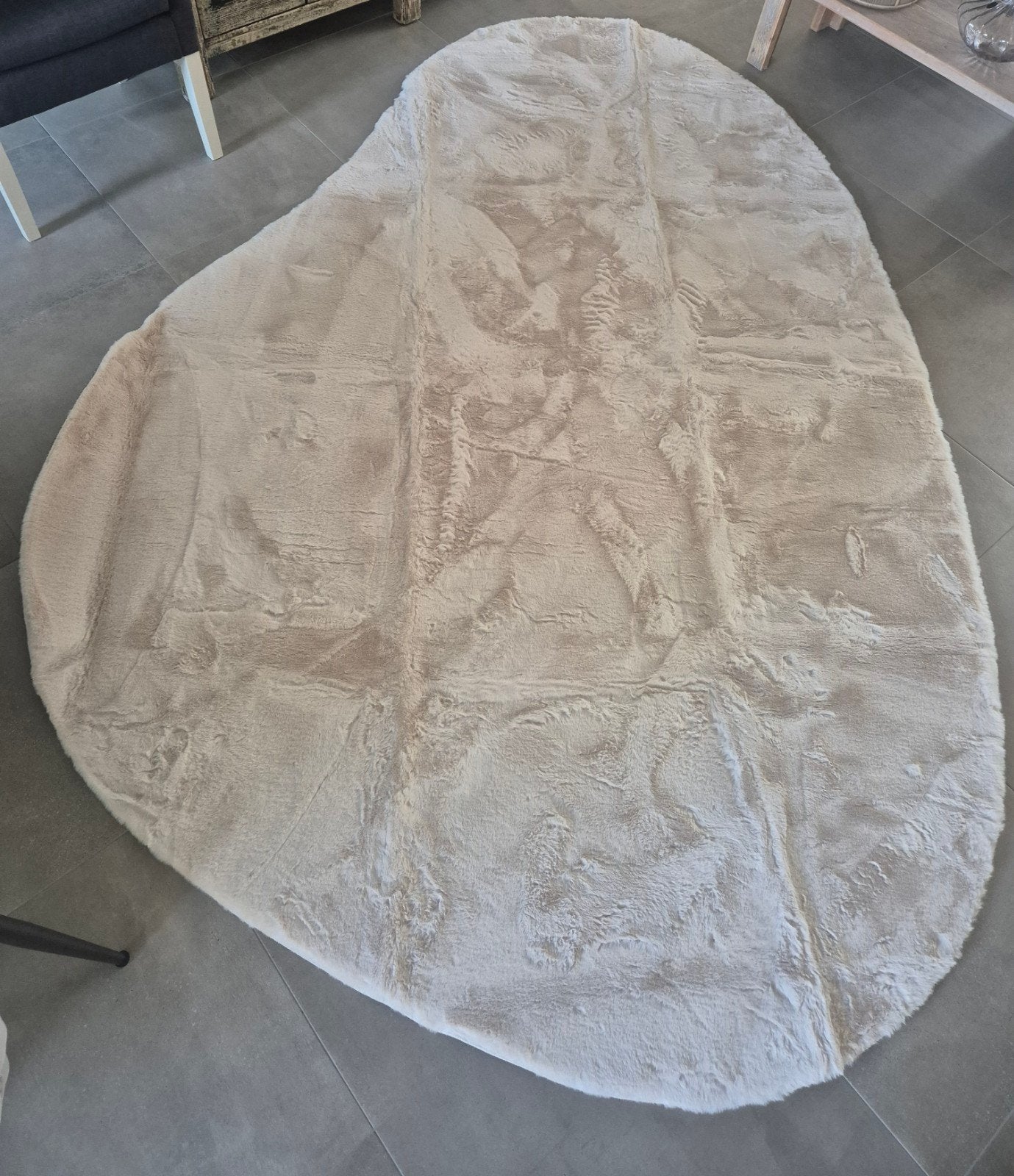 Crème vloerkleed van Loods 5, druppelvorm, 2x3m, 150 tot 200 cm, Ophalen of Verzenden, Crème, Ovaal