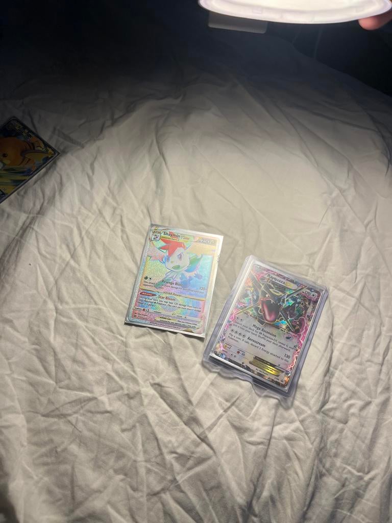 Pokémon Kaarten: Shaymin VSTAR en Rayquaza EX, Ophalen of Verzenden, Zo goed als nieuw, Meerdere kaarten, Foil
