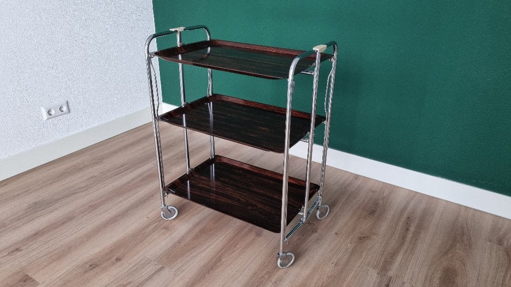 Vintage Serveer Trolley (Hout/Metaal), Ophalen, Huis en Inrichting