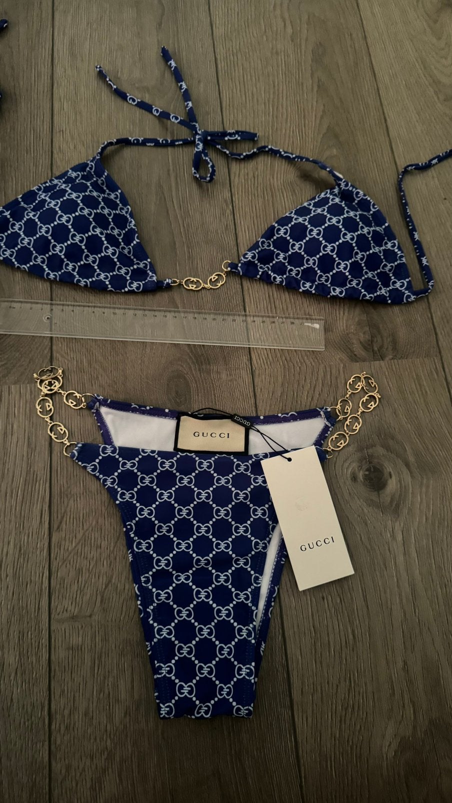 Blauwe gucci bikini, Kleding | Dames, Ophalen of Verzenden, Nieuw, Blauw, Bikini