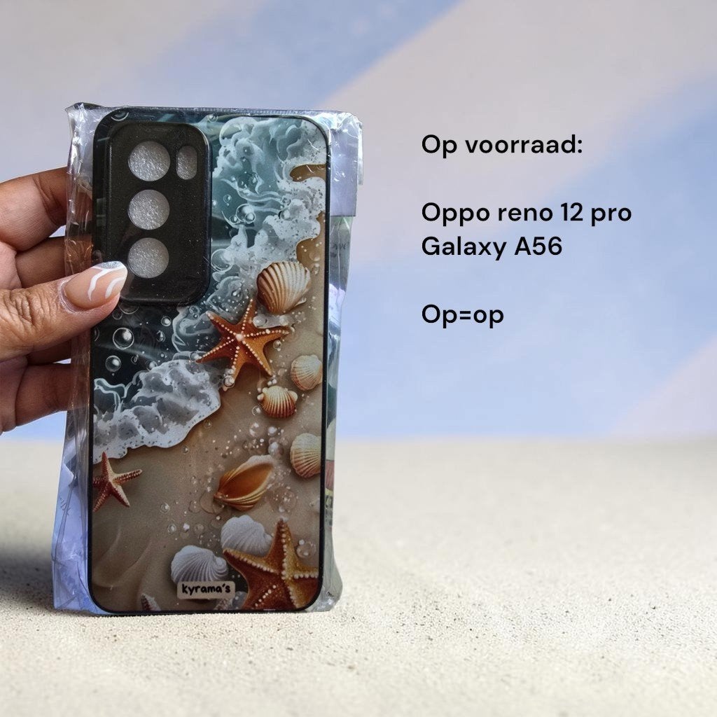 hoesje met strandthema voor Oppo Reno 12 Pro/Galaxy A, Verzenden, Nieuw, Hoesje of Tasje