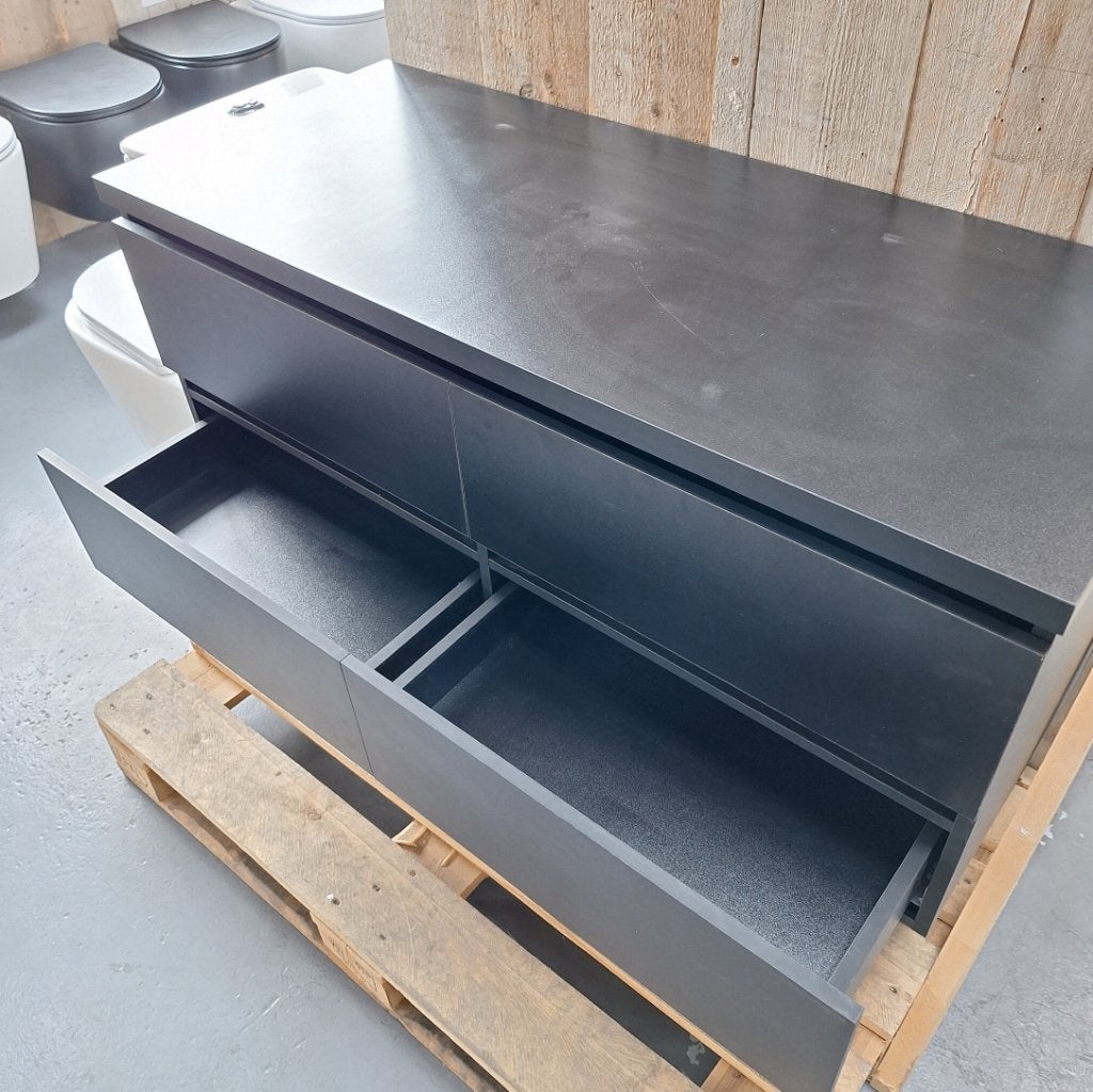 AFPRIJZING! Meubel, Mat zwart, 120cm, Waskom, Badkamer, Orsa, Ophalen of Verzenden, Nieuw, Zwart
