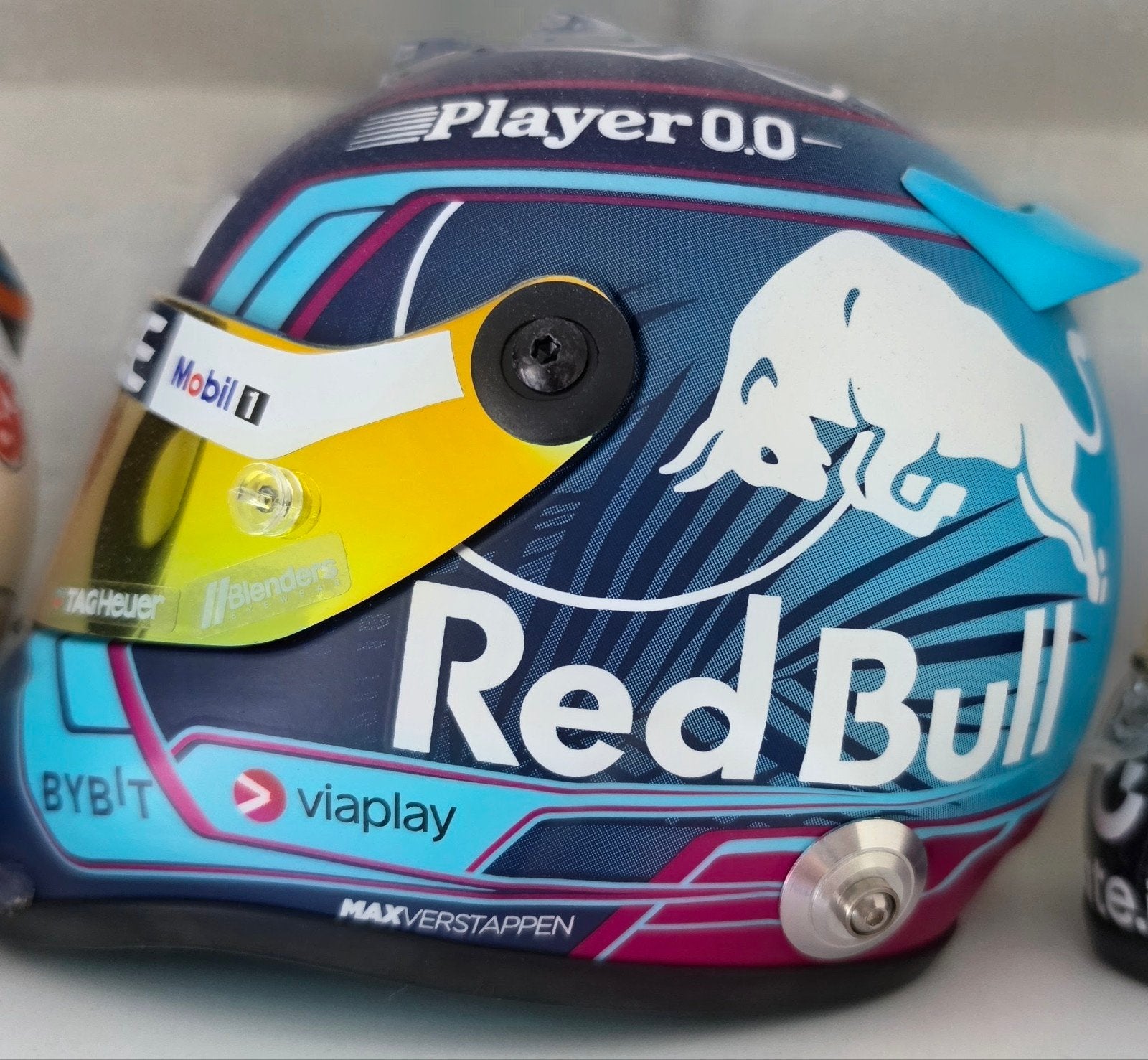 Max Verstappen Schaalmodel Helm Miami GP 2023 (1:2), Ophalen of Verzenden, Zo goed als nieuw, Formule 1