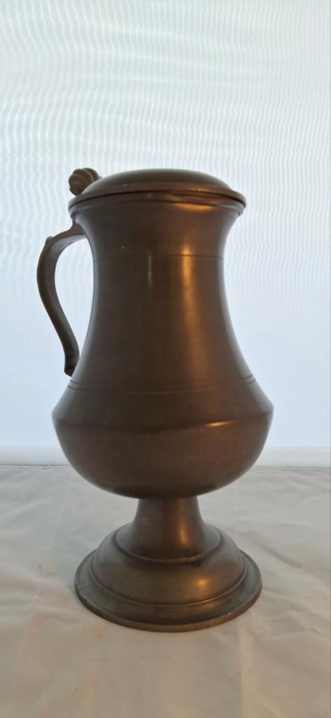 Tinnen kan met deksel, Antiek en Kunst, Antiek | Tin, Ophalen of Verzenden