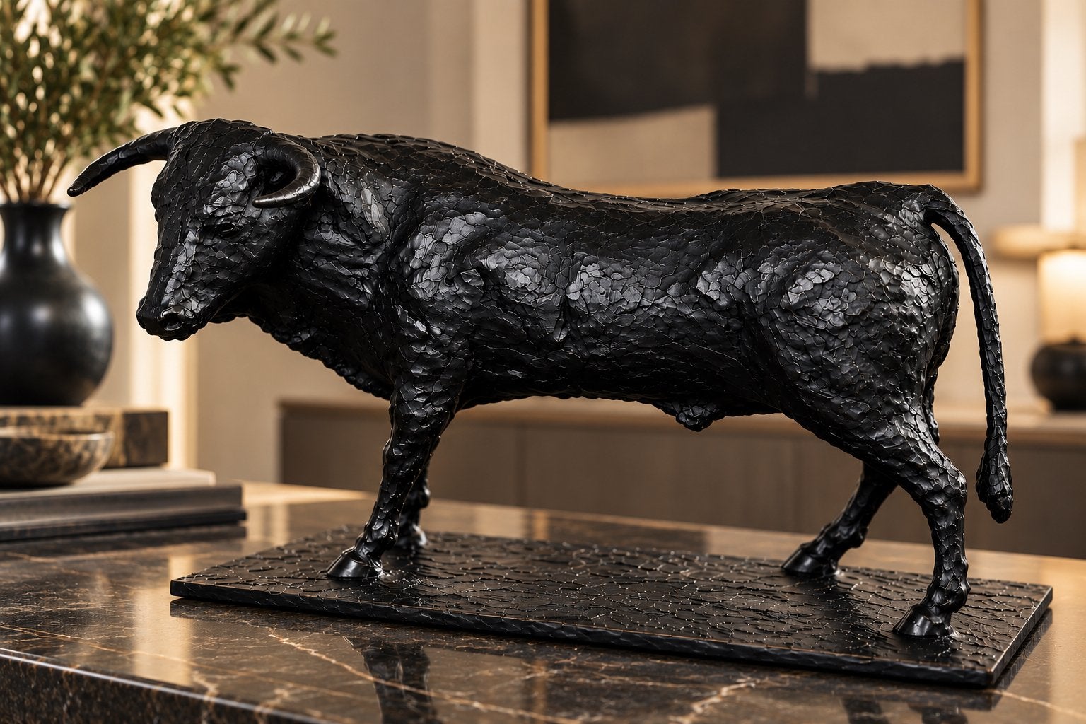 Bronzen stier Flórez Estrada – P.A. 2001, Ophalen of Verzenden, Brons