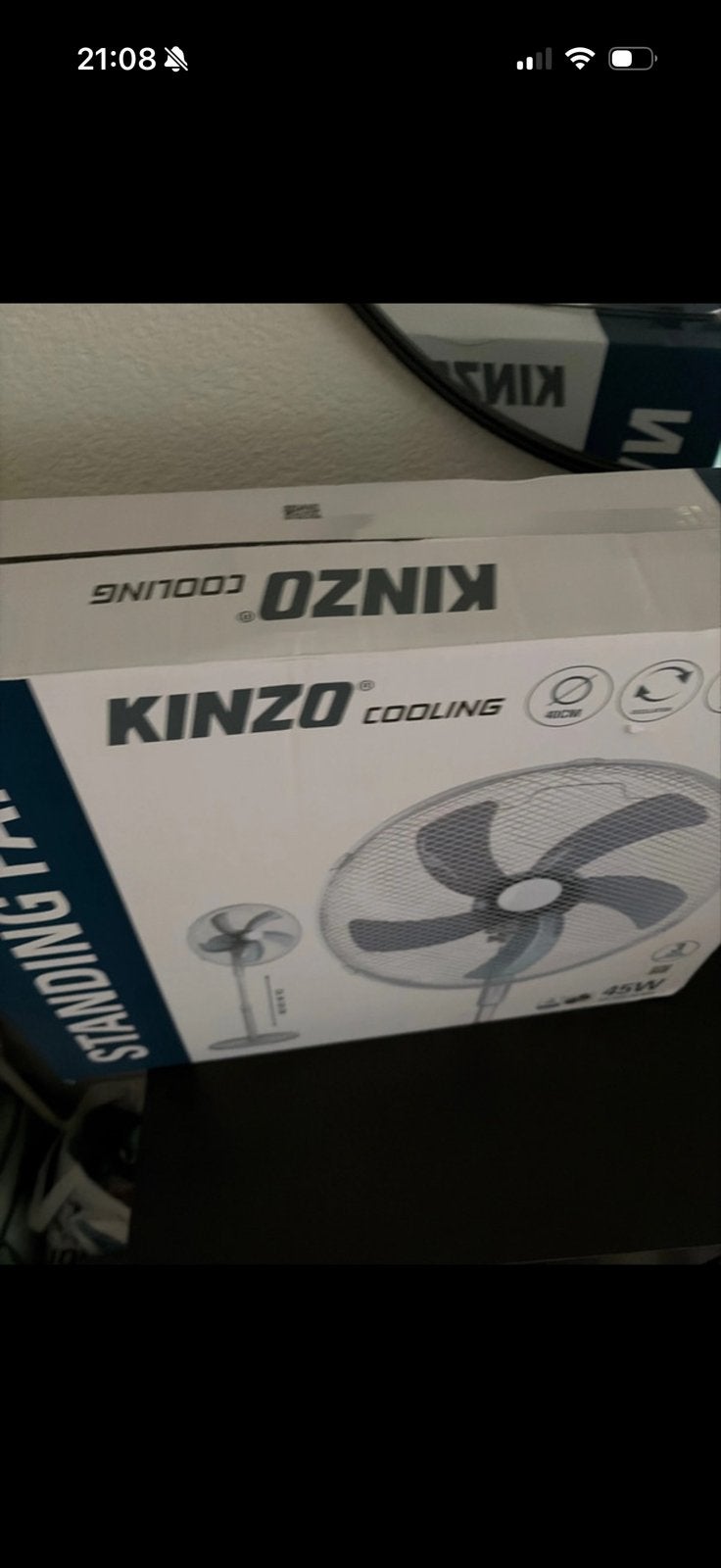 Kinzo Cooling Staande Ventilator - Wit Model, Witgoed en Apparatuur, Ophalen, Nieuw, Statiefventilator