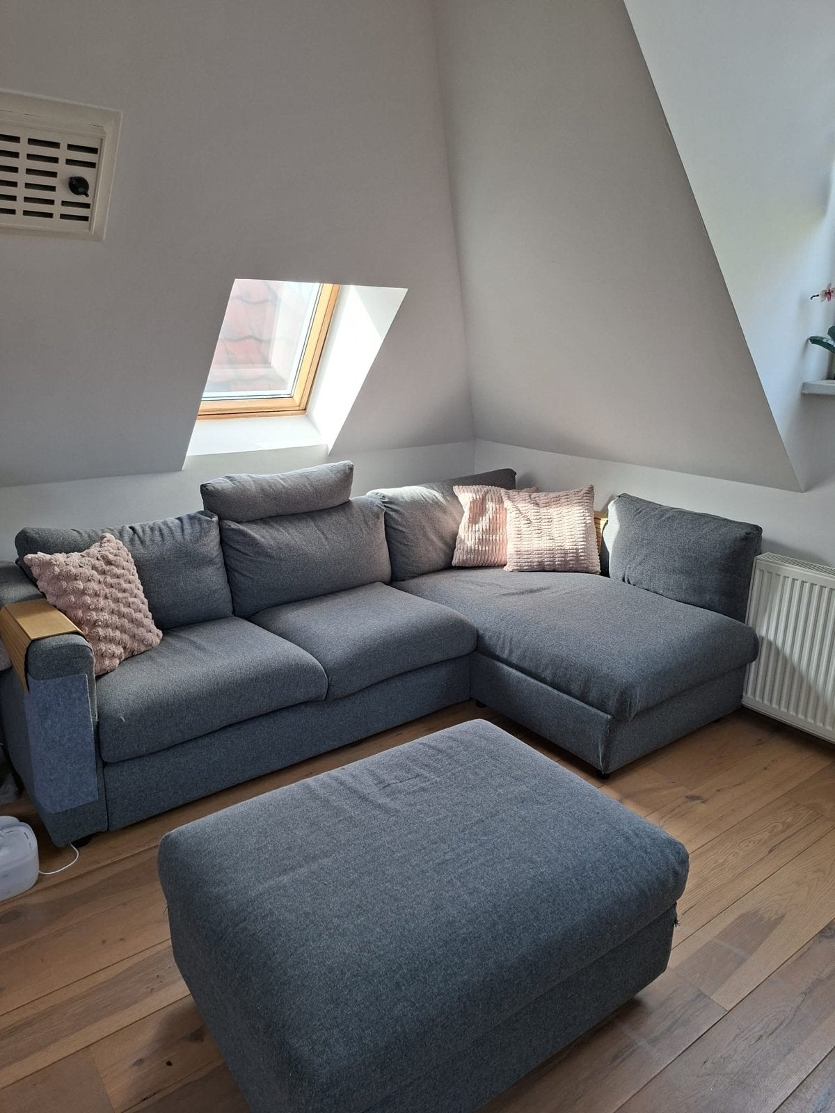 IKEA Vimle Hoekbank met Hocker - Gunnared Midden Grijs, Ophalen, Gebruikt, Hoekbank, 200 tot 250 cm