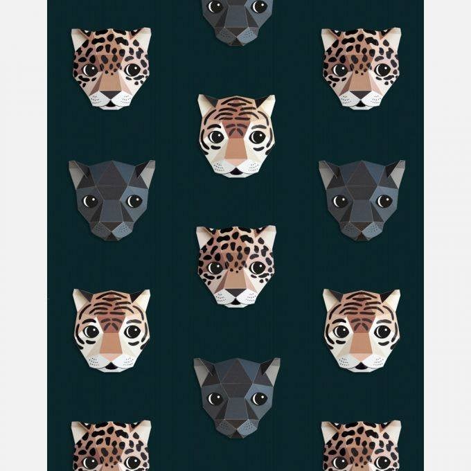 Kinderbehang Vliesbehang Panter Donker Studio Ditte, Mail@studioditte.nl, Baronielaan 252 4837 BH Breda, Nieuw, Studio Ditte