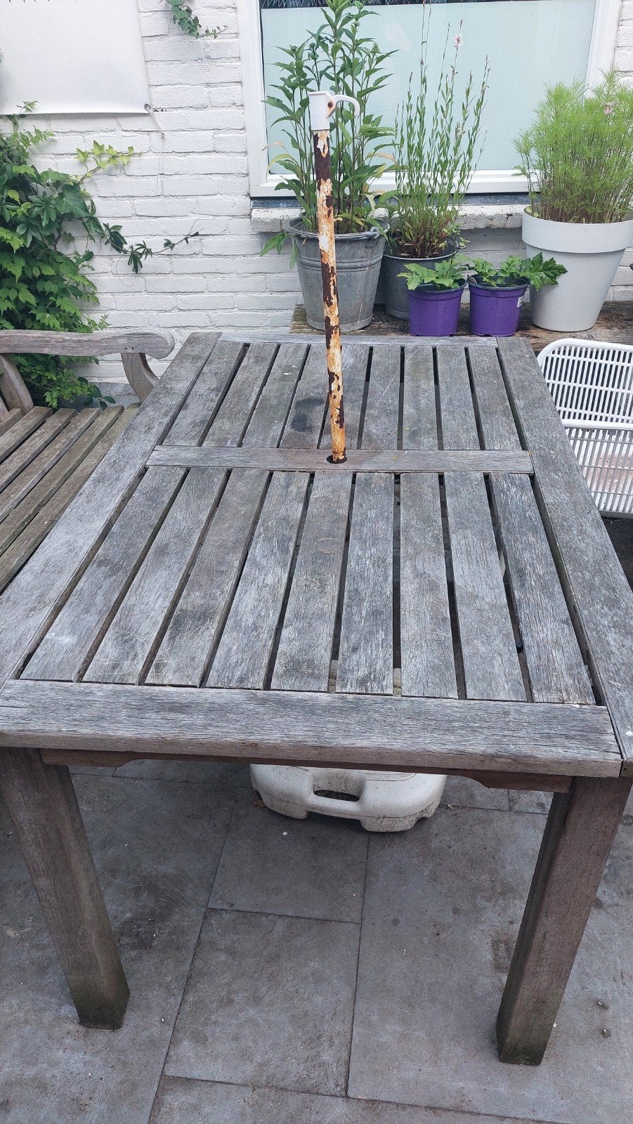 Tuintafel, Tuin en Terras, Tuintafels, Ophalen, Gebruikt, Rechthoekig, Teakhout