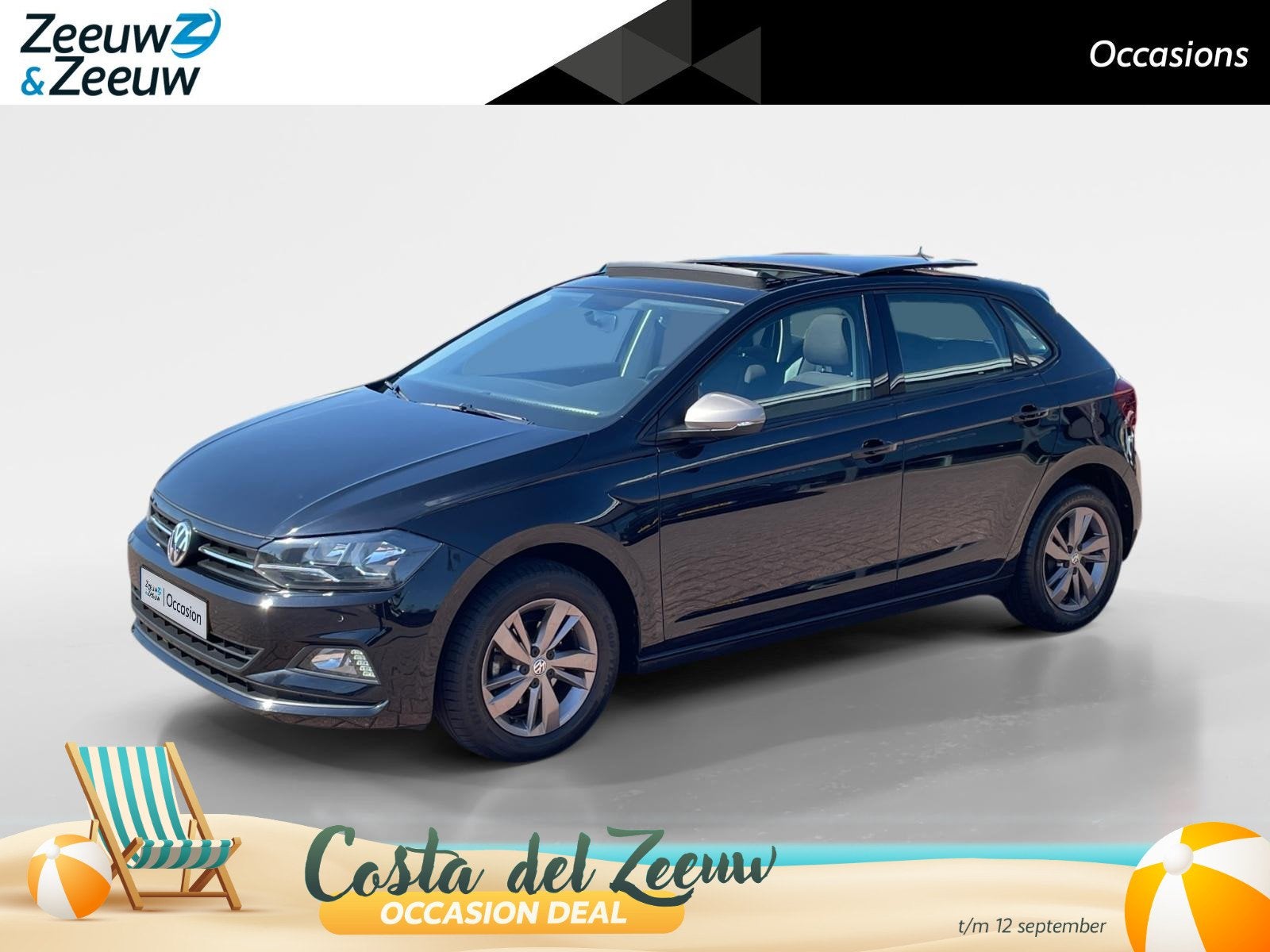 Volkswagen Polo 1.0 TSI Comfortline *Navigatie via carplay*P, Auto's, Voorwielaandrijving, Stof, Zwart, Origineel Nederlands
